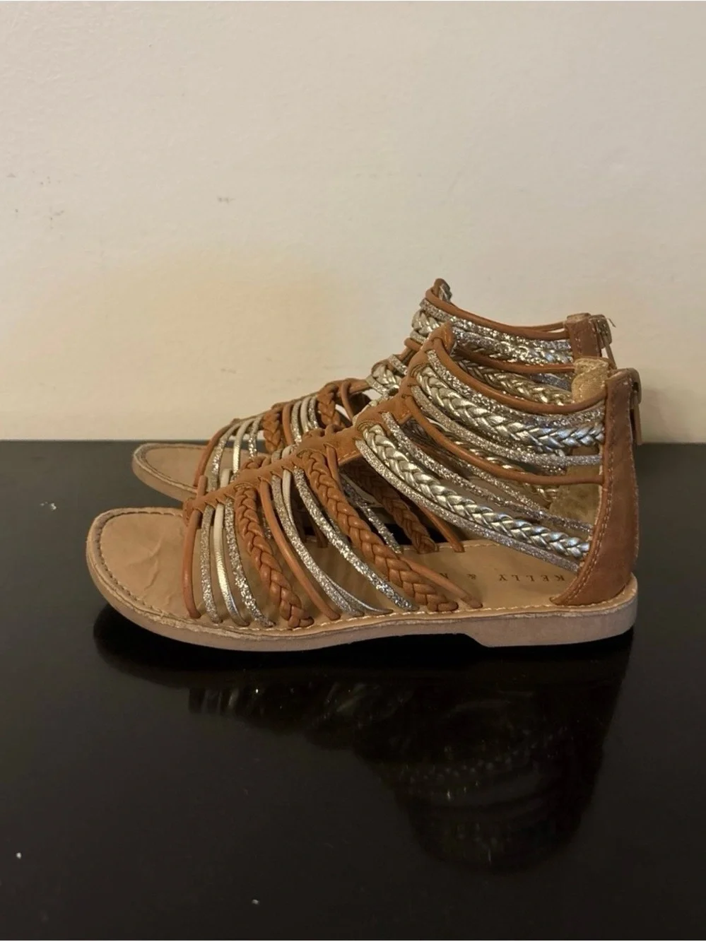 Kelly & Katie Girls Metallic Gladiator Sandals